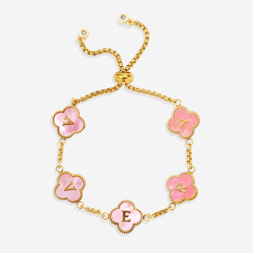 Colorful Clover Custom Name Bracelet