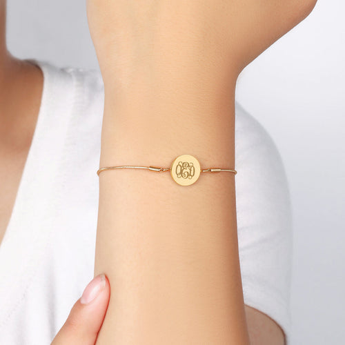 Monogram Initial Disc Bracelet