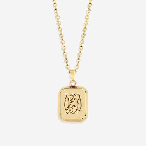 Monogram Portrait Pendant Necklace