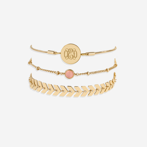 Monogram Bracelet Set