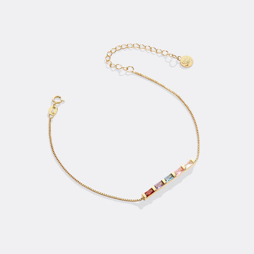 Dainty Baguette Birthstone Bracelet