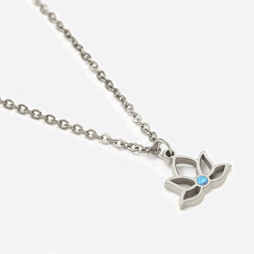 Mini Lotus Birthstone Pendant Necklace
