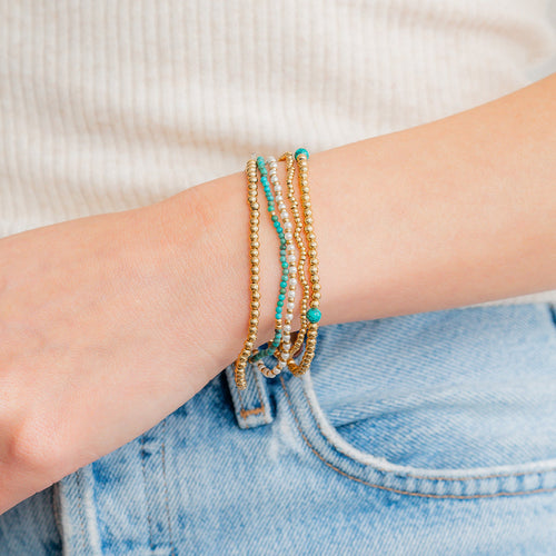 Turquoise Beaded Bracelet Stacking Set