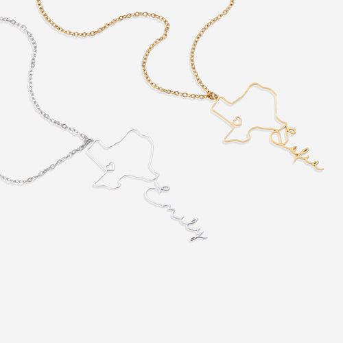 Home State Name Necklace