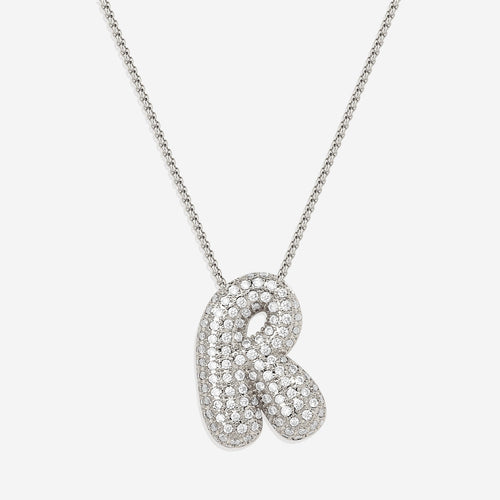 Pave Bubble Initial Necklace