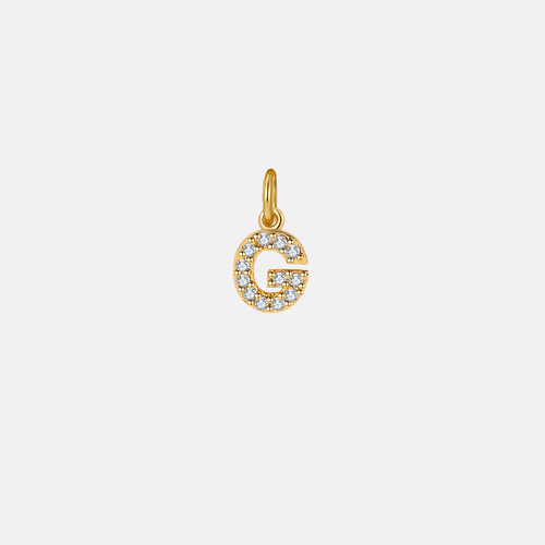 Dainty Pave Initial Charm