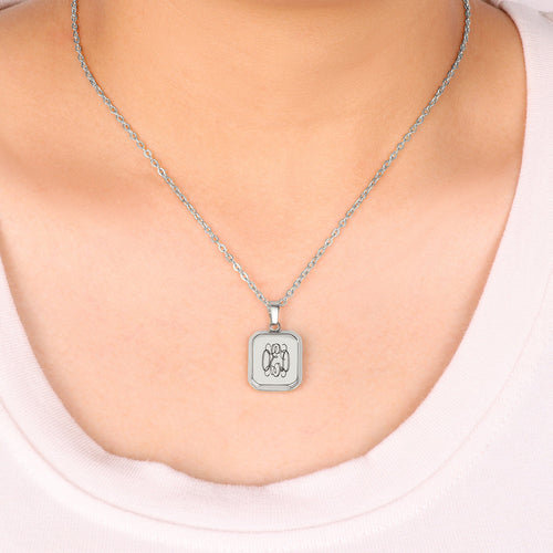 Monogram Portrait Pendant Necklace