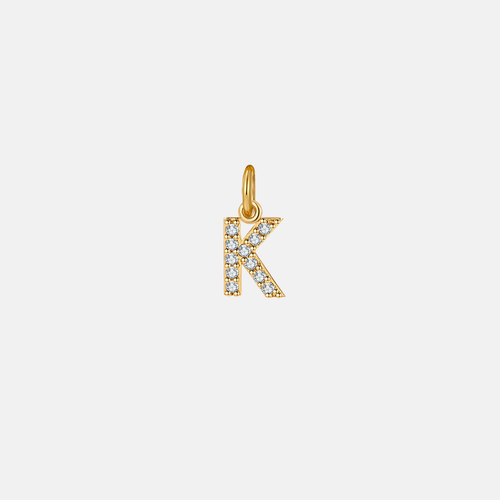 Dainty Pave Initial Charm