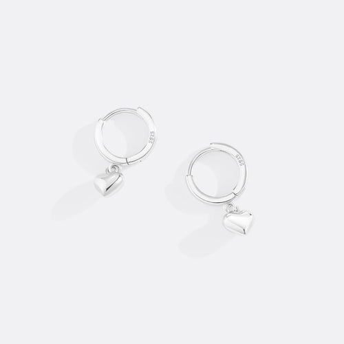 Dainty Heart Hoop Earrings