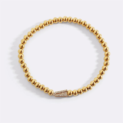 Stretch Diamond Initial Beaded Bracelet