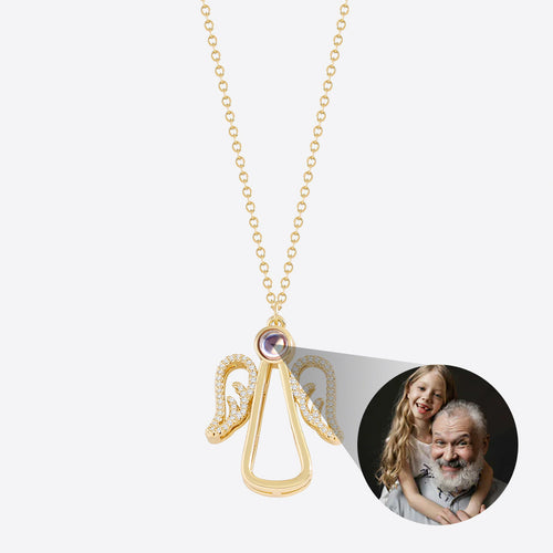 Personalized Angel Photo Charm Necklace