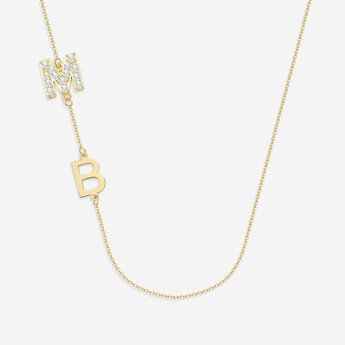 Custom Diamond & 2 Initial Necklace