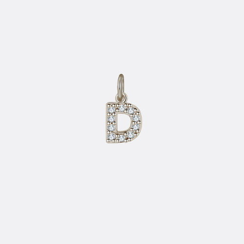 Dainty Pave Initial Charm