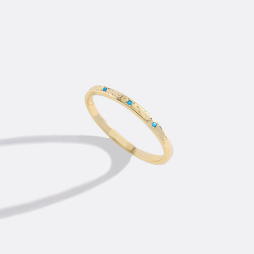 Narrow Textured Birthstone Band