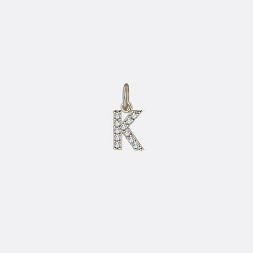 Dainty Pave Initial Charm
