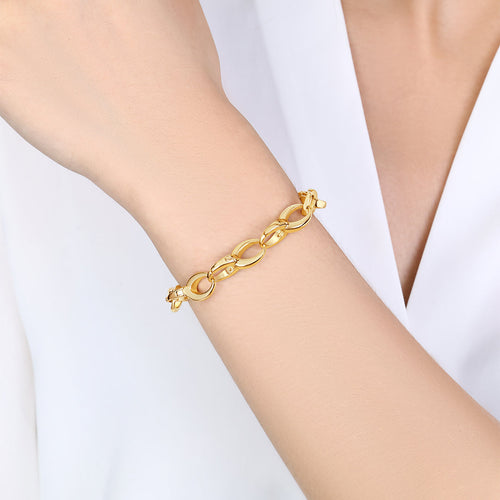 Bold Cable Link Charm Bracelet