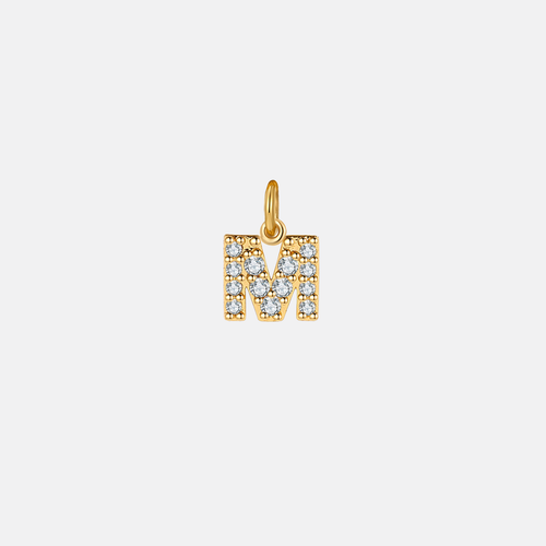 Dainty Pave Initial Charm