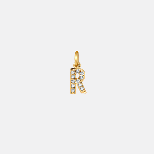 Dainty Pave Initial Charm