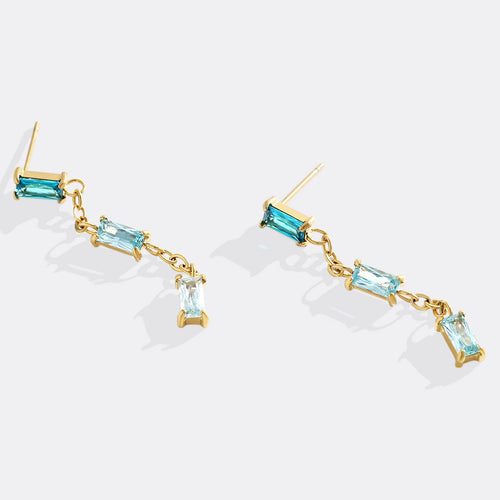 Ombre Baguette Dangle Earrings