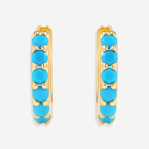 Turquoise Reversible Huggie Hoop Earrings