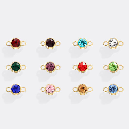 Personalized Birth Flower & Birthstones Bracelet August Poppy