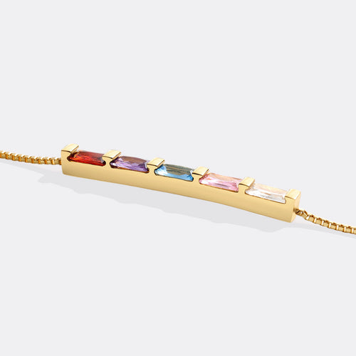 Dainty Baguette Birthstone Bracelet