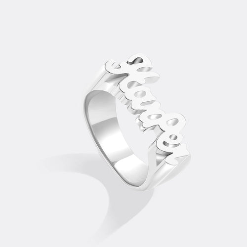 Brilliant Script Name Ring