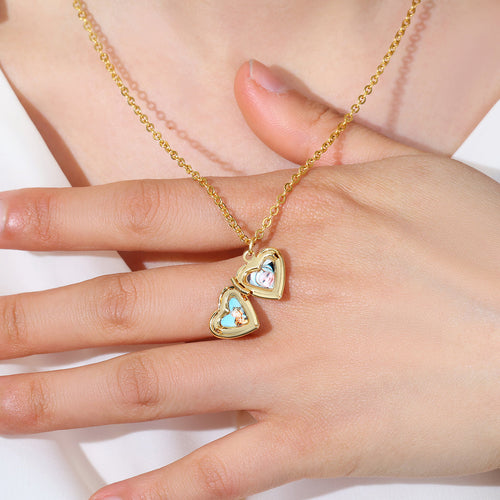 Personalized Heart Locket Necklace