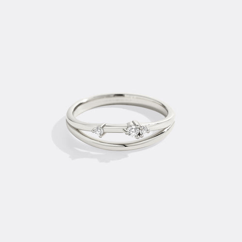 Crescent Moon Diamond Ring