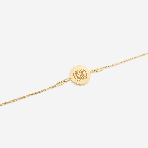 Monogram Initial Disc Bracelet