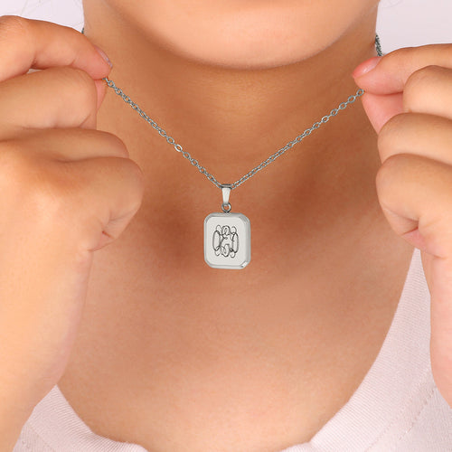 Monogram Portrait Pendant Necklace