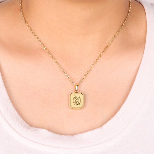 Monogram Portrait Pendant Necklace
