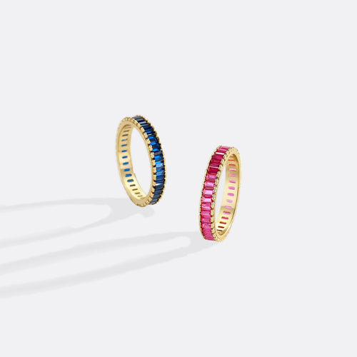Baguette Birthstone Eternity Band