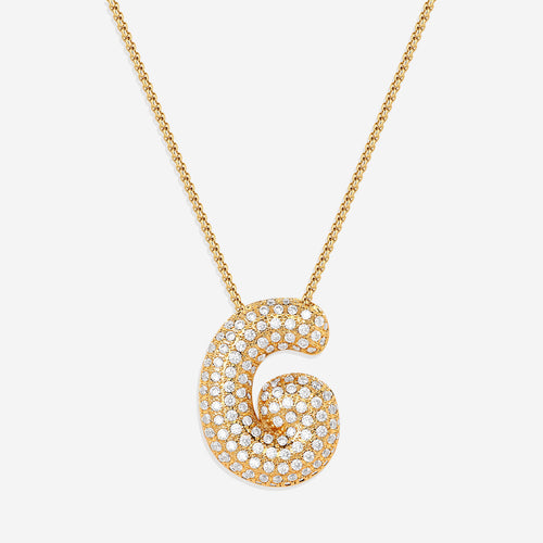 Pave Bubble Initial Necklace