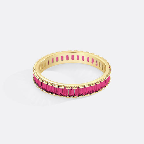 Baguette Birthstone Eternity Band