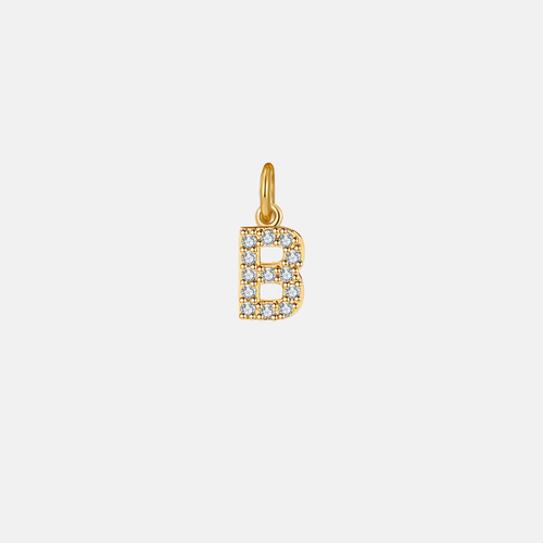 Dainty Pave Initial Charm