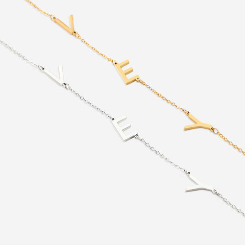 Asymmetrical Initials Necklace