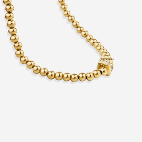 Beaded Block Initial Bracelet