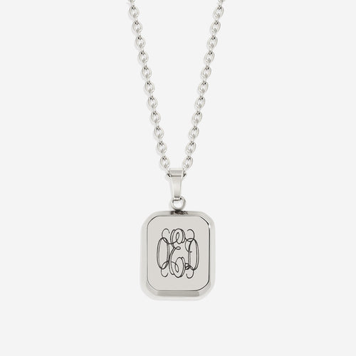 Monogram Portrait Pendant Necklace