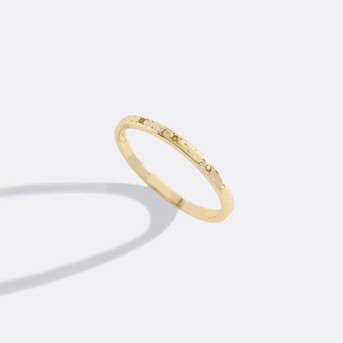Narrow Textured Birthstone Band