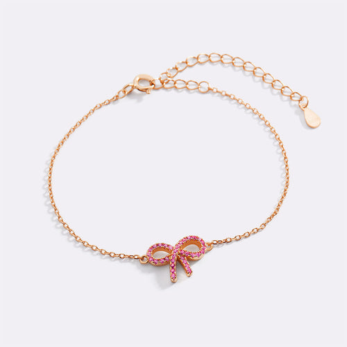 Pink Pave Bow Bracelet