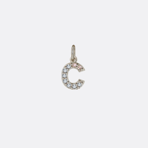 Dainty Pave Initial Charm