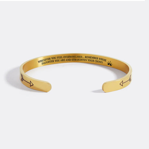 Remember Who You Are and Straighten Your Crown Personalizable Cuff Bracelet