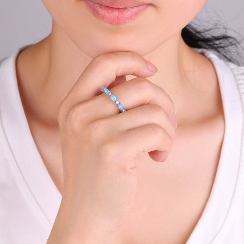 Eternity Fire Opal Ring