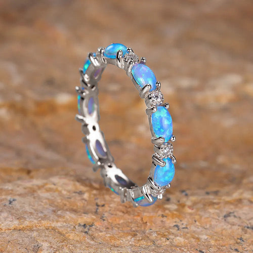 Eternity Fire Opal Ring
