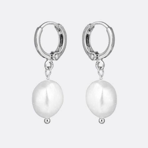 Freshwater Pearl Drop Huggie Earrings