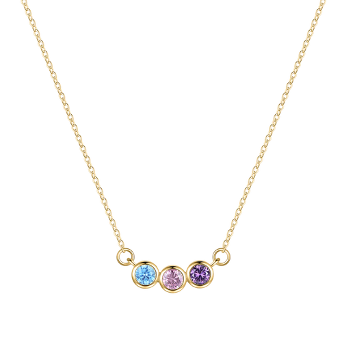 Dainty Family Birthstones Necklace