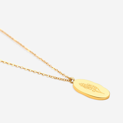 Birth Flower Pendant Necklace