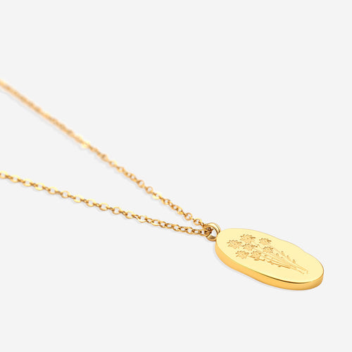 Birth Flower Pendant Necklace
