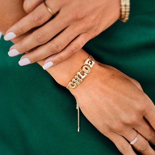 Groovy Adjustable Chain Name Bracelet